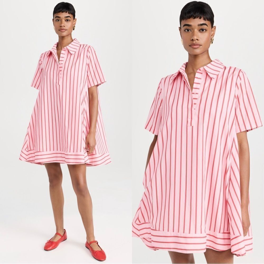 NWT English Factory Pink and Red Striped Mini Dress